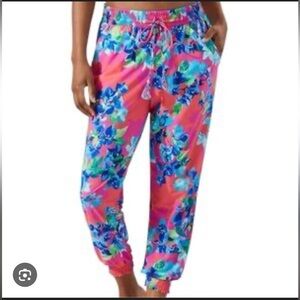 Tommy Bahama Isola Vita Bold Pink Floral Island Beach Vacay Jogger Pants NWOT